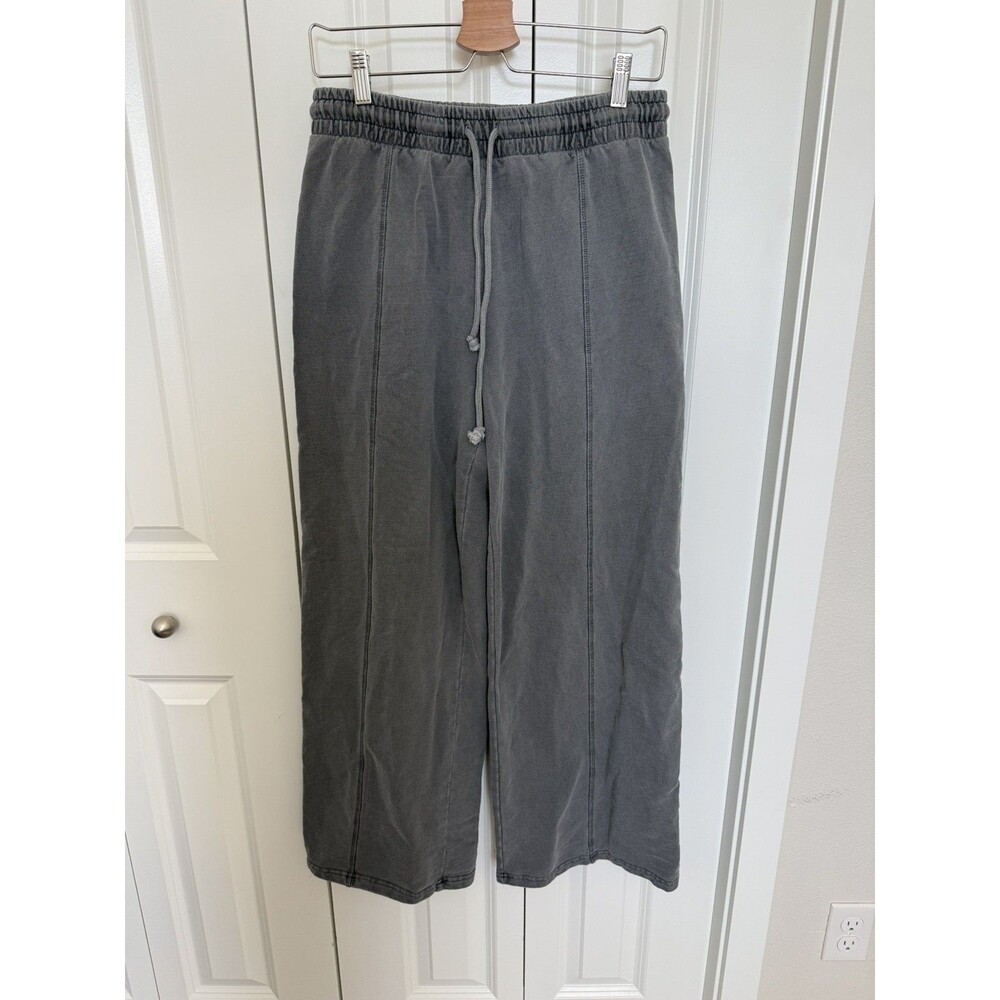 Lazy Sunday Pants Women's Medium Lounge Gray Wide Leg Comfy And Soft